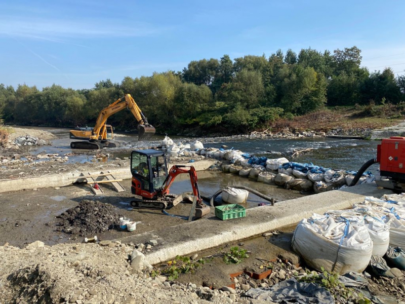 Zabezpieczenie stopnia rzecznego na rzece Wiśle Skoczów 2021 - zdjęcie4