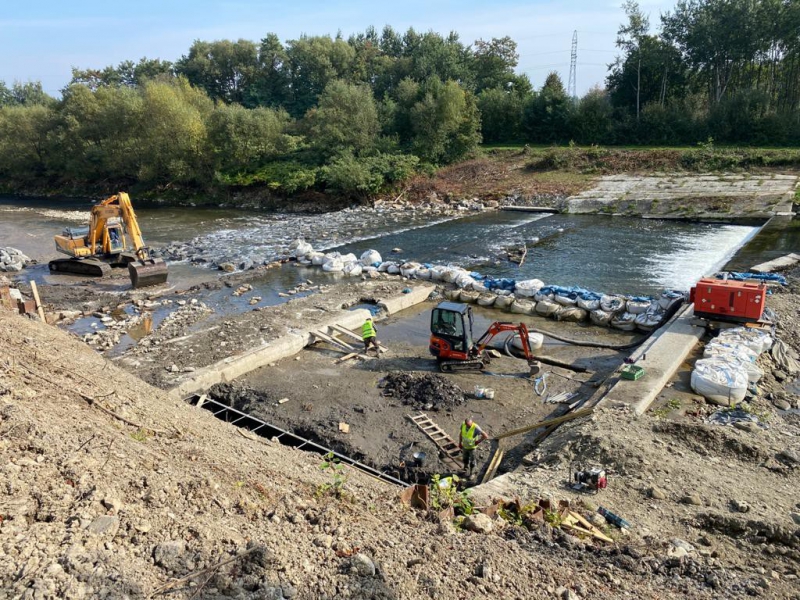 Zabezpieczenie stopnia rzecznego na rzece Wiśle Skoczów 2021 - zdjęcie5
